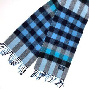 Ballantrae Edinburgh 100% Lambswool Recttungular Scarf Blue and Black
